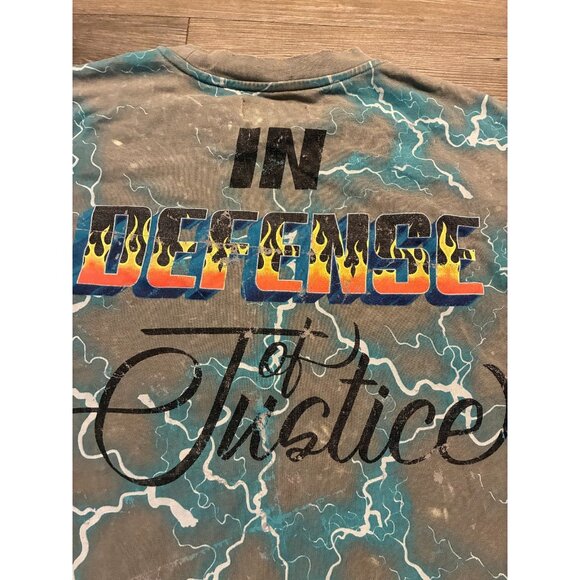 First Row Freedom Is Not Free T-Shirt Mens Medium Gray Graphic Rhinestone Flames - Picture 10 of 11